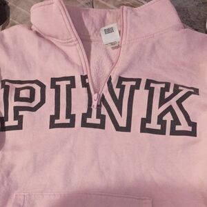 PINK Victoria's Secret Light Pink Half-Zip Sweatshirt